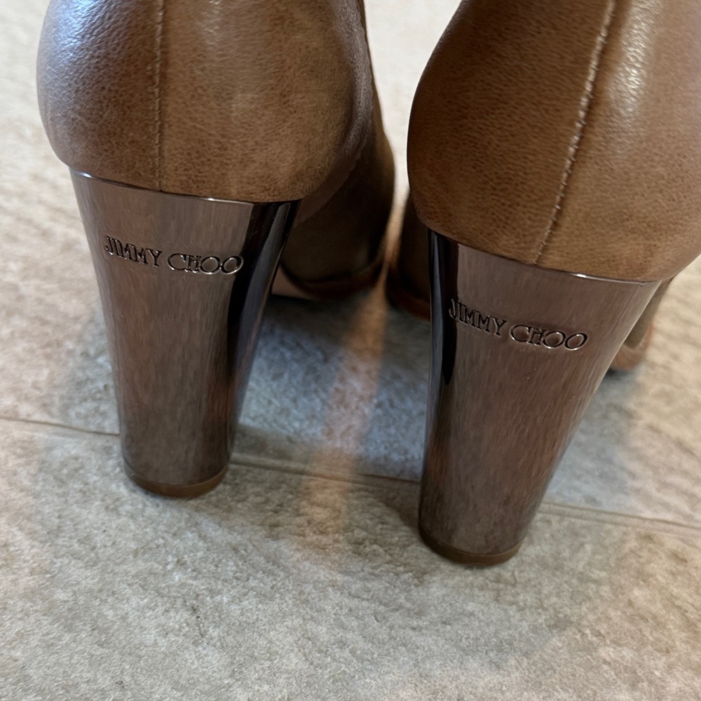 Jimmy Choo Brown Leather Heeled Boots